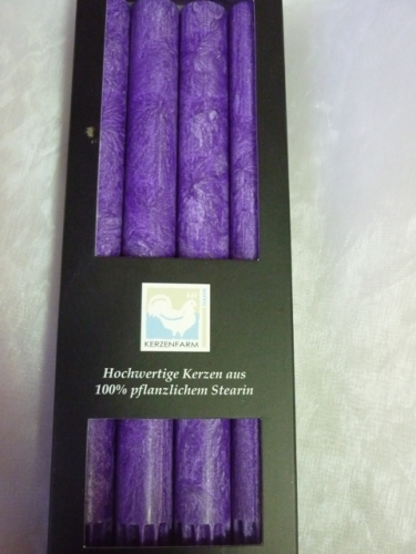 Kerzen Stearin Violett 4 Stück